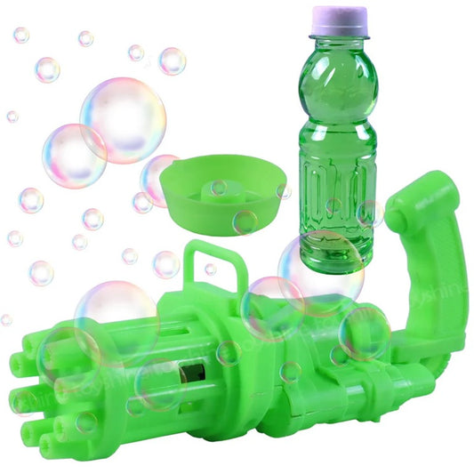 Bubble Gatling Gun Toy for Kids, Electric Bubble Launcher Machine Toy Gun for 3+ Year Old Boys, Girls, Indoor and Outdoor Toys for Toddlers