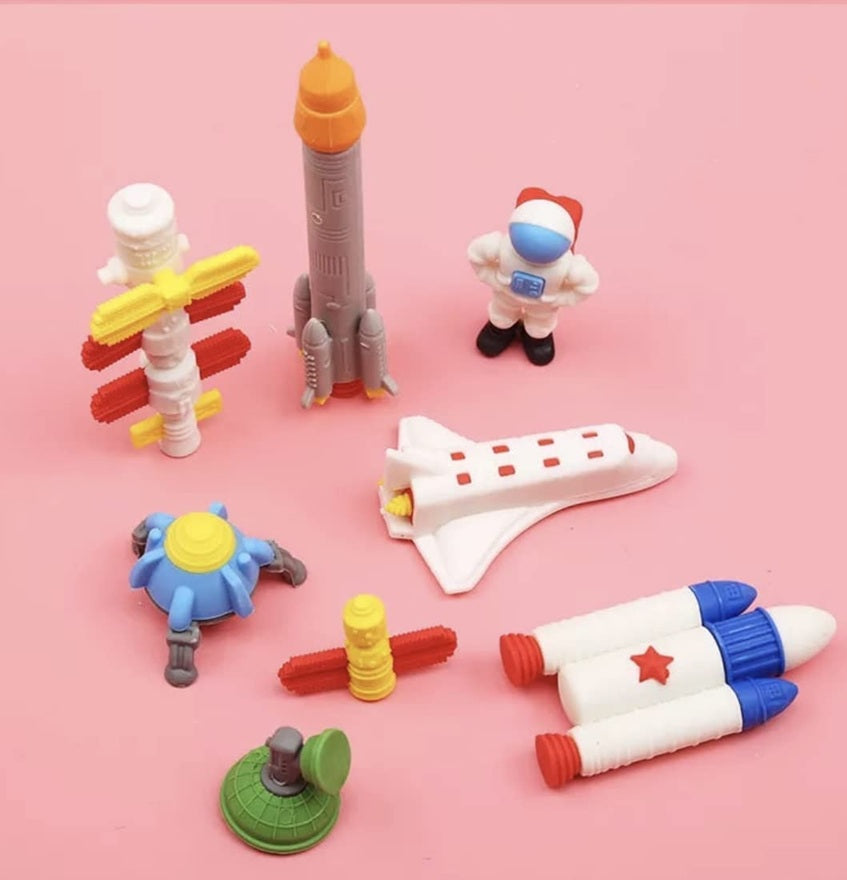 Erasers for Kids, Space Rocket Theme Eraser Set for Kids, Eraser Set for Boys, Stationary Kit for Kid, Kawaii Erasers for Girls/Boys – (Multicolour)