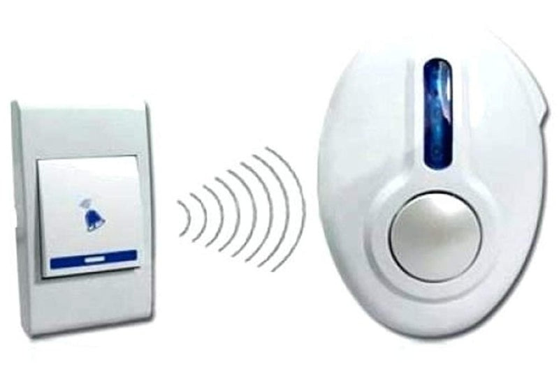 EIS Wireless Doorbell Kit Chime LED Flash Cordless Wireless Calling Remote Door Bell Wireless Door Chime (32 Tunes)