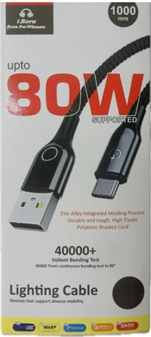 80 W FAST CHARGING LIGHTENING I-PHONE CABLE