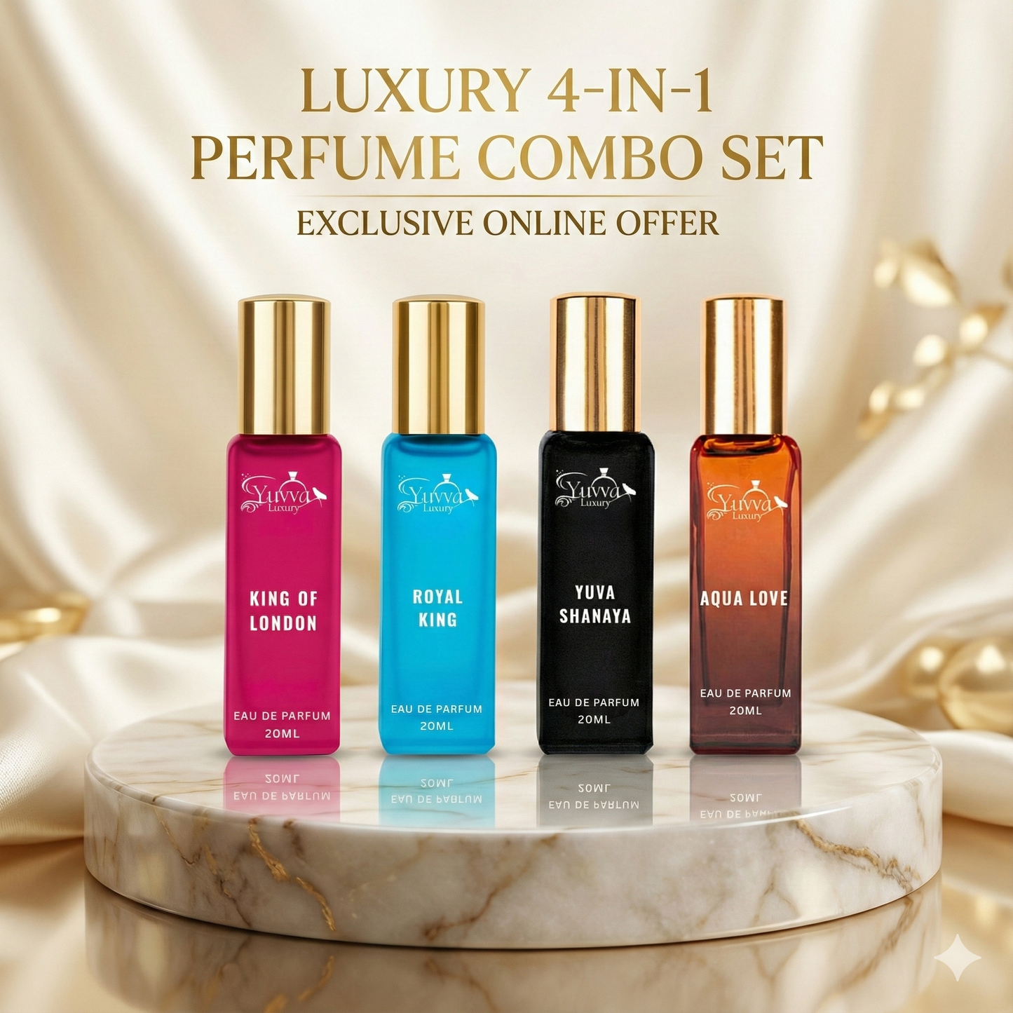 Yuvva Luxury Long Lasting Unisex Perfume Gift Pack of 4 Luxury Set