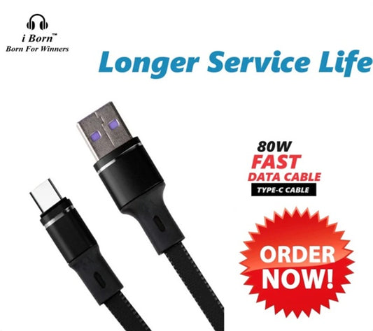 80W TYPE C FAST USB CHARGING CABLE