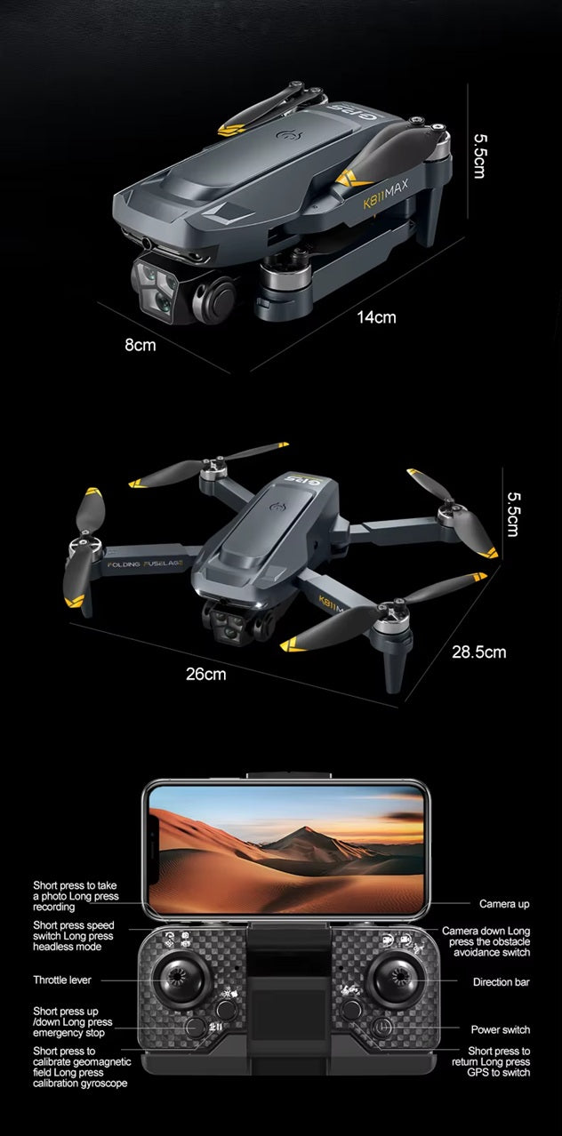 K811 Max Brushless, GPS Positioning Drone, With HD Conversion Camera
