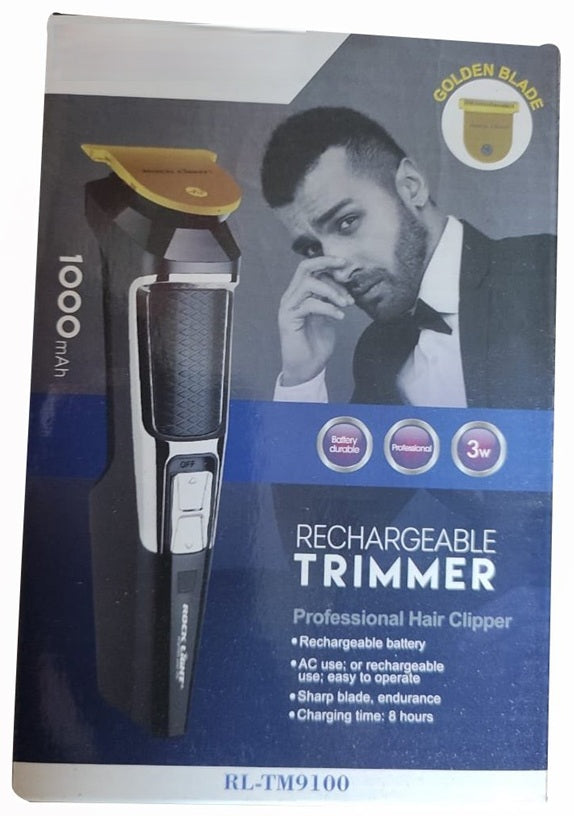 RL-TM9100,1000mAh bettery Rechargeable Trimmer PROFESSINOL Hair Clipper
