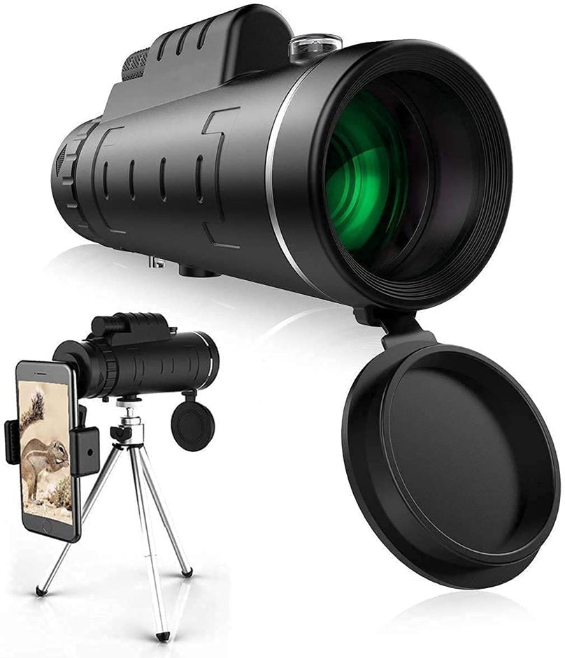 40X60HD Zoom Magnification Telescope + Mobile Phone Mount + Tripod for Adults and Children. High Power, Bi-Focal, FMC Coating and BAK4 Prism Optical Lens Gadget. Moon, Bird Watching/ Wildlife Hunting/ Stargazing/ Outdoor Camping Hiking/ Live Concert.