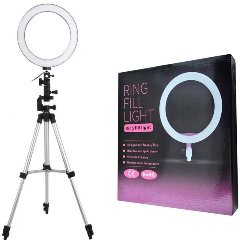 Ring Lights 10" Portable LED Selfie Lights (26cm) for Camera, Phone, TIK Tok, YouTube Video Shooting. Foldable and Lightweight. 7 feet Long. 3 Color Modes LED Light