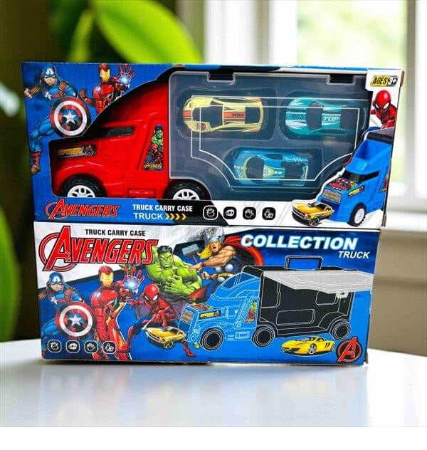 Avengers Carry Case Trucks For Kids - 4 In 1 Big Unbreakable Carrier Transport Truck (Multicolor)