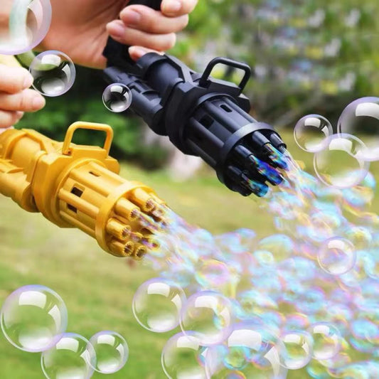 Bubble Gatling Gun Toy for Kids, Electric Bubble Launcher Machine Toy Gun for 3+ Year Old Boys, Girls, Indoor and Outdoor Toys for Toddlers