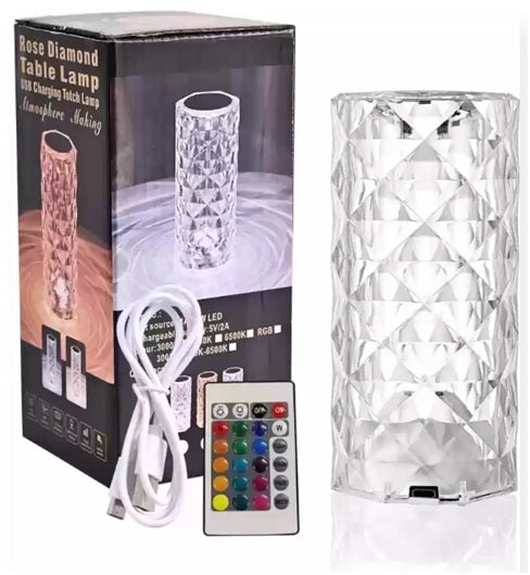 Rose Diamond Table Lamp (USB Charging Touch Lamp)