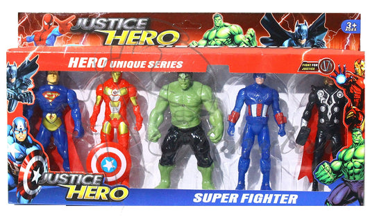 Justice Hero Action Figure Set, Set of 5