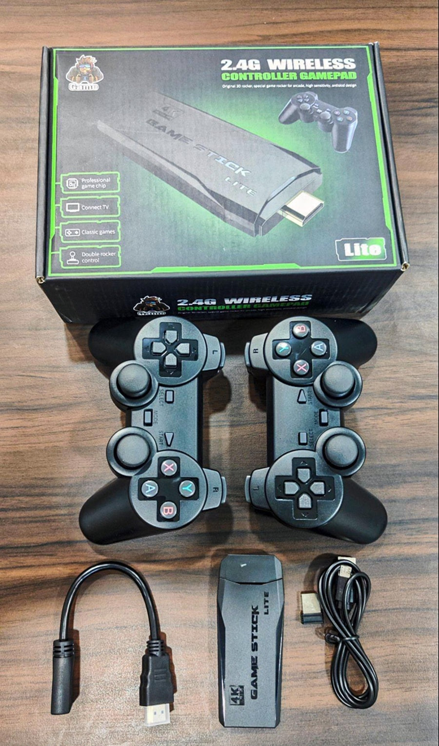 Game Stick Lite 4K Wireless Console | 15,000+ Retro Games | 64GB Card | Dual 2.4G Wireless Controllers | HDMI Plug & Play