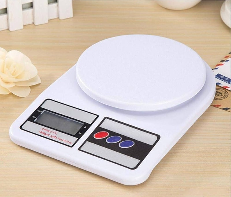 Btag SF-400 Digital Kitchen Weighing Scale | 10Kg x 1g Precision | Food Scale with LCD Display for Cooking, Baking, Meal Prep & Healthy Diet | Compact Electronic Weight Machine for Home Use.(White)