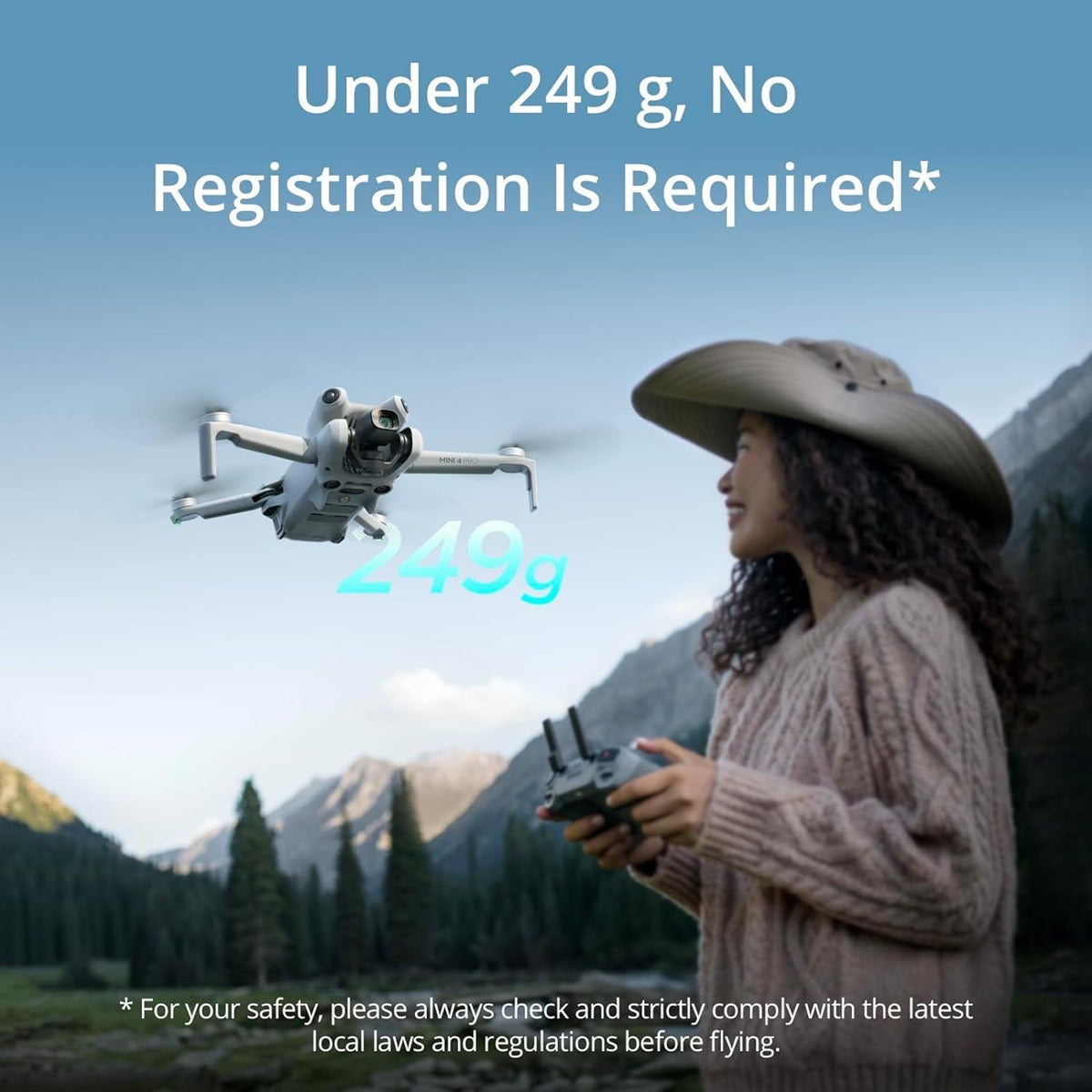 Mini 4 Pro Folding Drone with RC 2 Remote (With Screen) Fly More Combo Plus, 4K HDR, Under 249g, Omnidirectional Sensing, 3 Plus Batteries