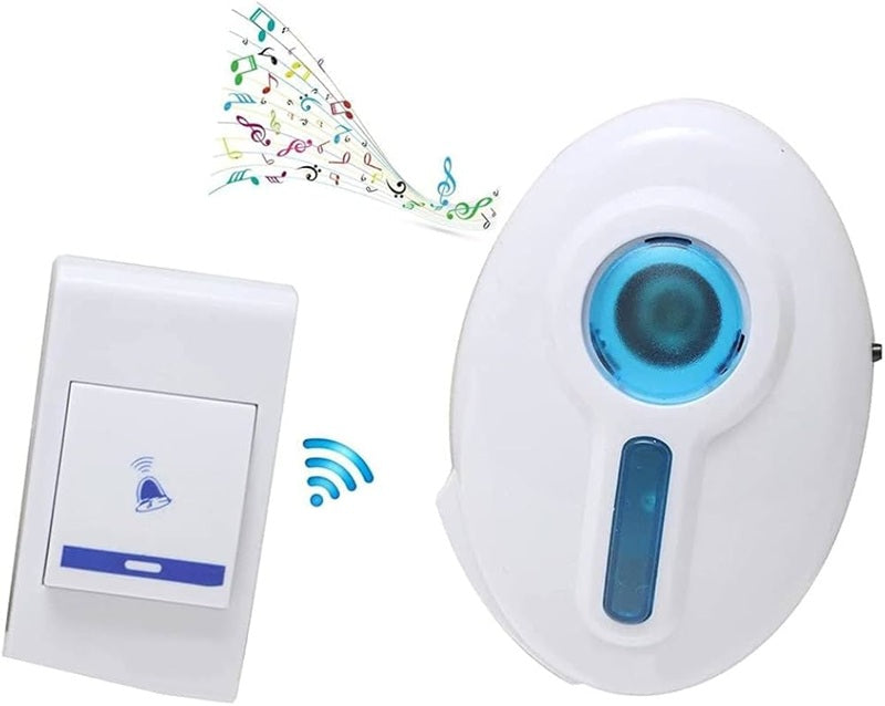 EIS Wireless Doorbell Kit Chime LED Flash Cordless Wireless Calling Remote Door Bell Wireless Door Chime  (32 Tunes)