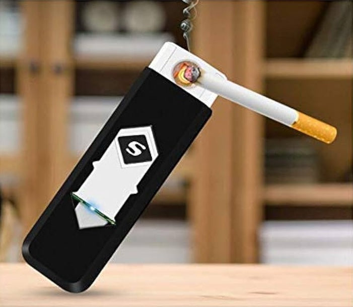 Generic USB Charging Lighter | Eco-Friendly, Smart, Flameless, Windproof, Portable, Modern, White Plastic Electronic Lighter