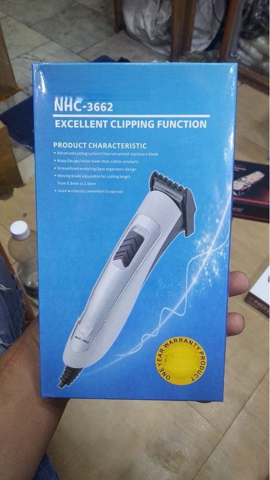NHC-3662 Corded Electric Trimmer - 45 Min Runtime (White)