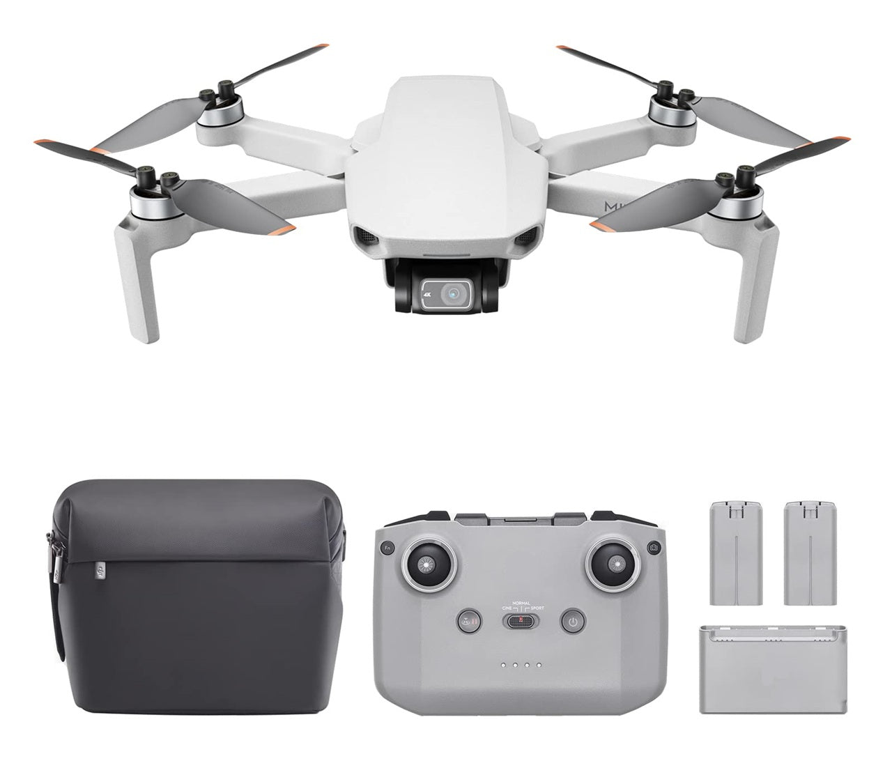 Mini 2 Fly More Combo Ultralight Foldable Drone, 3-Axis Gimbal With 4K Camera, 12Mp Photos, 31 Mins Flight Time, Ocusync 2.0 10Km HD Video Transmission, Gray
