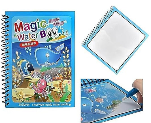 pack of 2 Water Marker Magic Book for Kids, 2 Different Theme Magic Books, Educational & Bonding Time for Kids, Reusable, Mess-Free Art with Quick Dry Technology