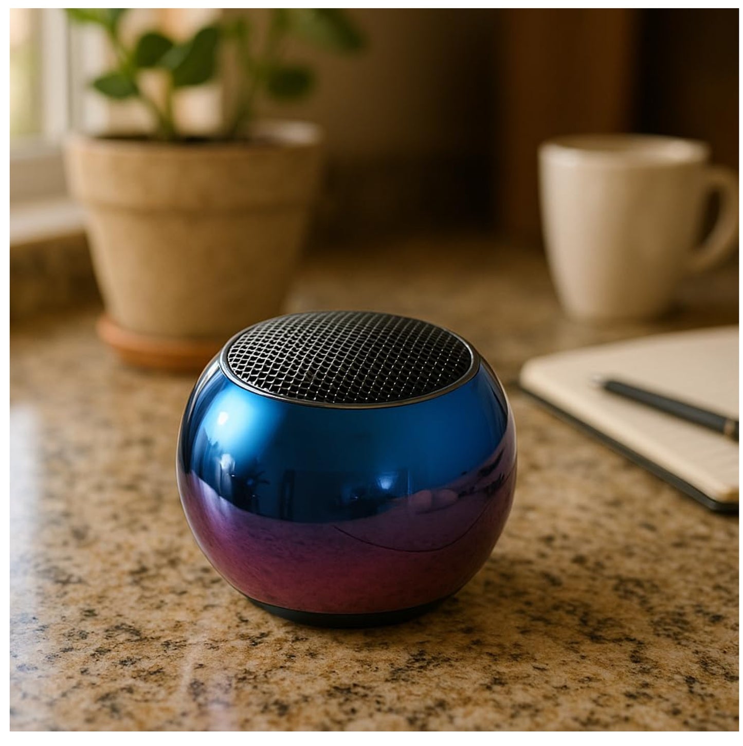 Mini Boost 4 Bluetooth Speaker 4D Mini Round Steel Speaker - Multicolor Random Colour - Pack of 1