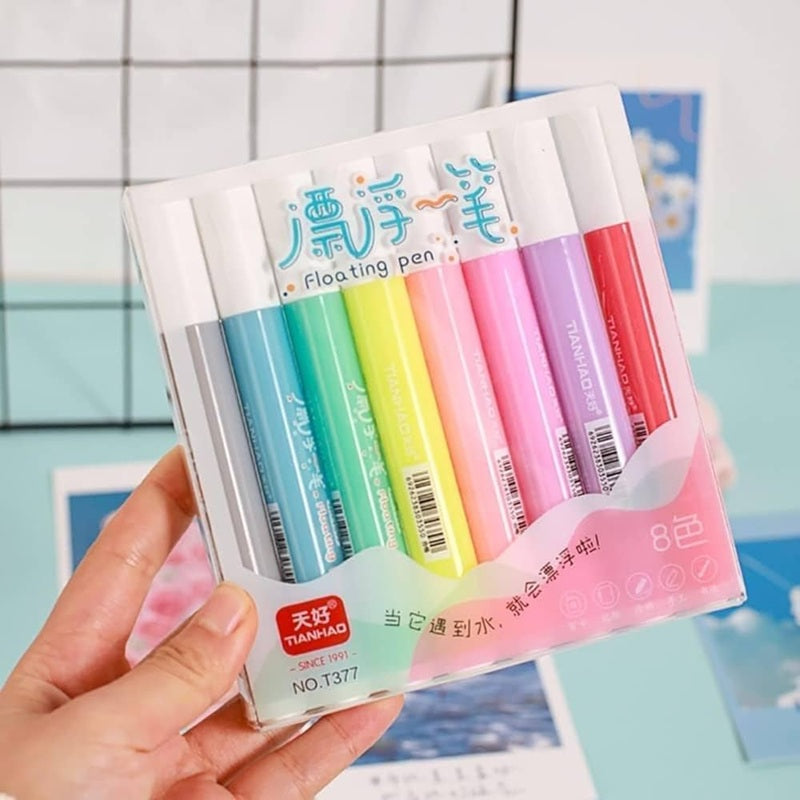 Floating Pens Playing Educational Toy | Drawing Kit Set Toys Gifts, Multicolor (Pack of 8 Pens)