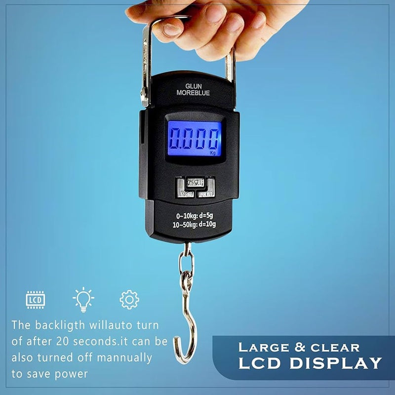 digital weighing machine for Luggage weighing, Weighing scale capable of 50kg, Scale with LCD Display & Stainless steel hook. Aliston A08 /A302 Hanging Scale.