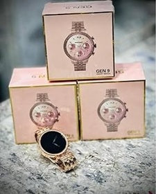 Gen 9 Diamond Strap HD Display 2 Straps Bluetooth Calling Smartwatch for Mens and Womens with 500+ Watch Faces (Rose Gold Strap)