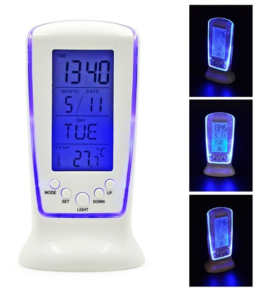 Square Clock DS-510 Digital Alarm Temperature Calendar Table Desk Clock