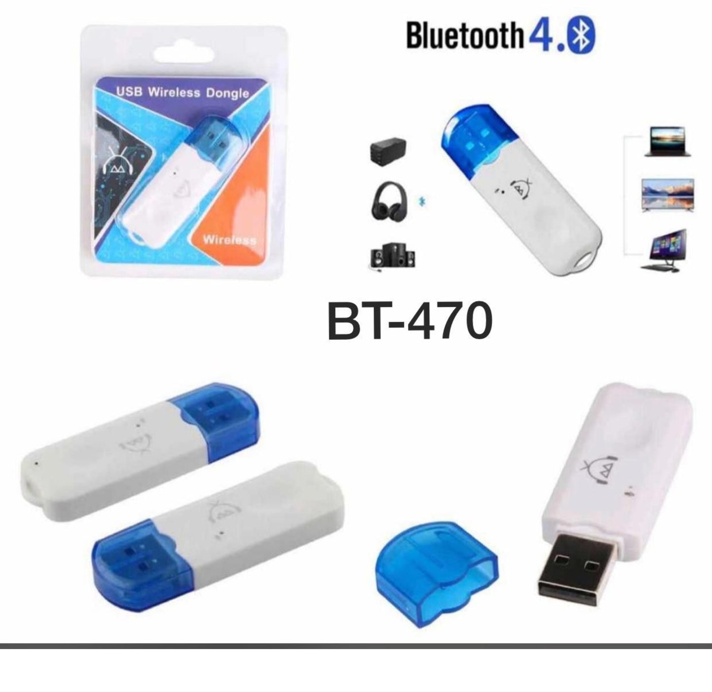 USB Bluetooth Audio Receiver Wireless Hands-Free Adapter Dongle Kit for Speaker for Car or Home