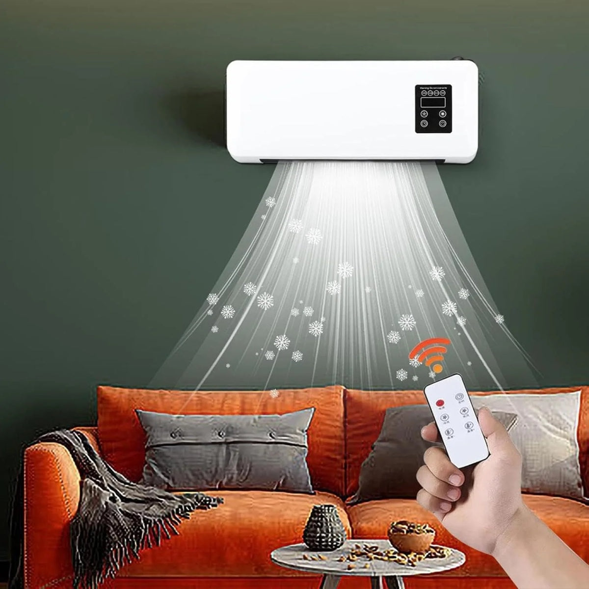 Mini Split Ac/Heating - Wall Mounted Ac Unit | Air Conditioner Portable Ac Heater Combo Unit, 2in1 Wall Mounted Air Conditioner Heater with Remote Control & Timer 1800W