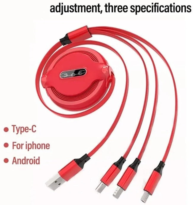 3in1 Retractable TPE Cable