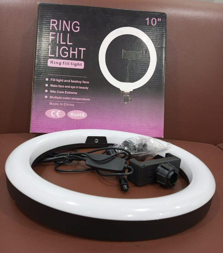 Ring Lights 10" Portable LED Selfie Lights (26cm) for Camera, Phone, TIK Tok, YouTube Video Shooting. Foldable and Lightweight. 7 feet Long. 3 Color Modes LED Light