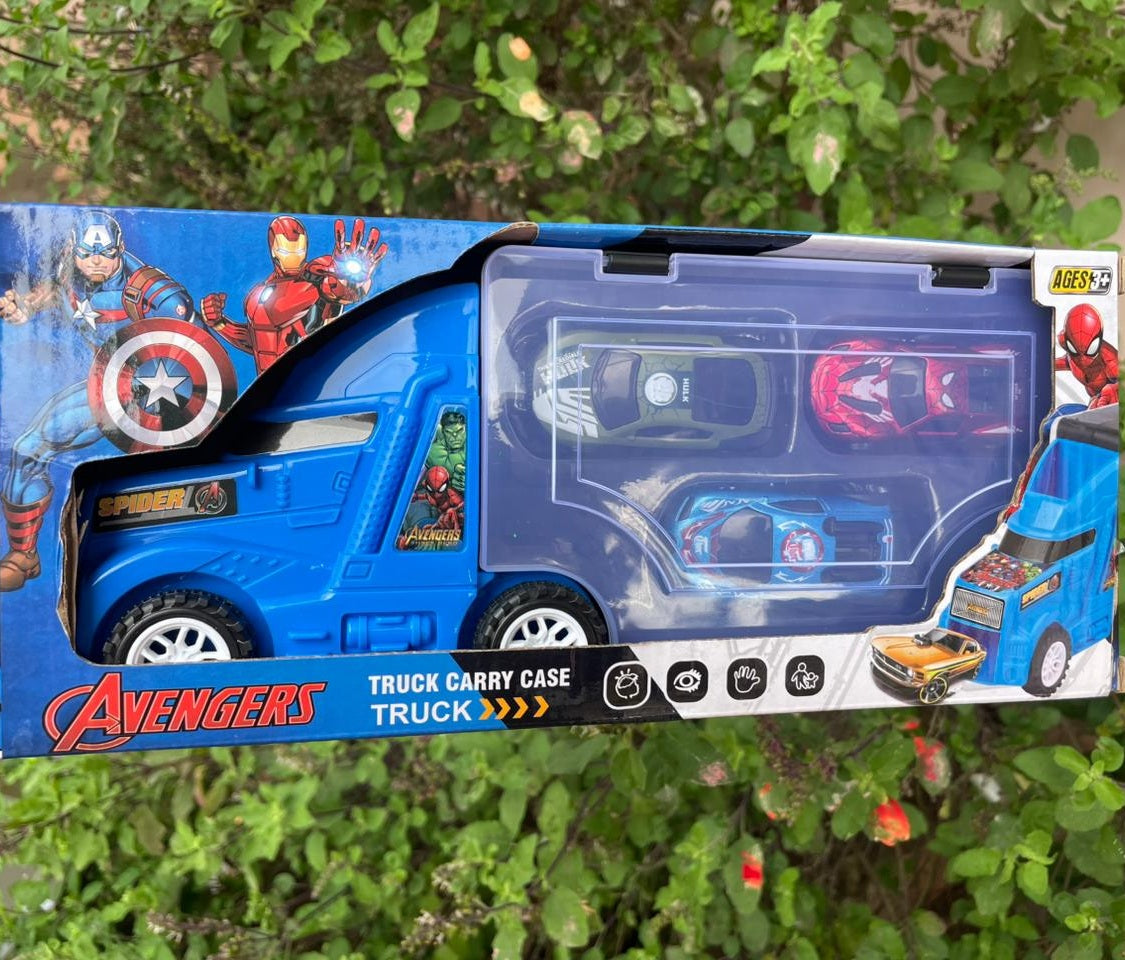 Avengers Carry Case Trucks For Kids - 4 In 1 Big Unbreakable Carrier Transport Truck (Multicolor)