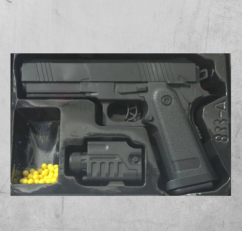 PistolGun for kids of Gun with Laser14 Darts & Plastic Bullets (Black)