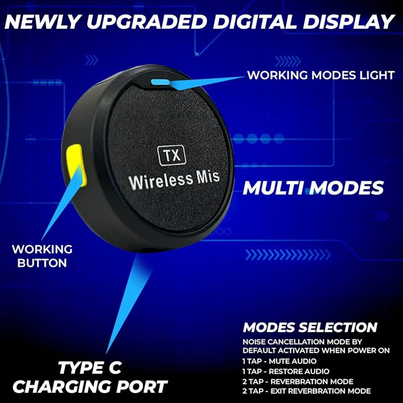 M1 TX Dual Wireless Mic for Mobile & Camera | Noise Cancellation, Plug & Play Microphone