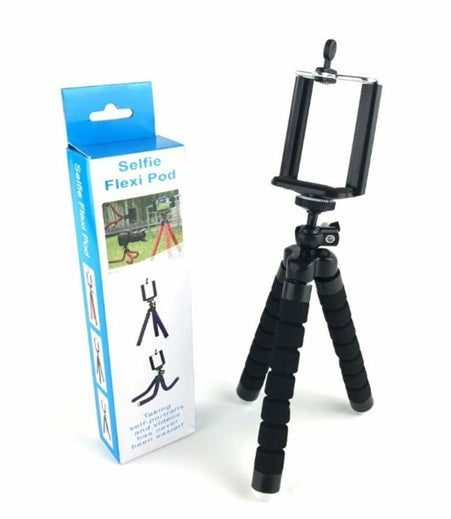 12 Inch Flexible Camera Tripod with Wrapable Disc Legs & Quick Release Plate + Universal Smartphone Mount + Bluetooth Wireless Remote Control Camera Shutter for Smartphones