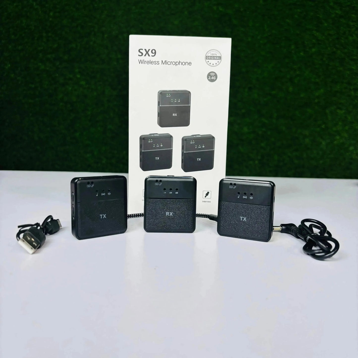 SX9 Wireless Microphone for PC, Android & iOS | Dual Collar Mics with 1 Receiver | 360° Noise Cancellation | Plug & Play Mic for YouTube, Vlogs, Live Streaming & Video Recording