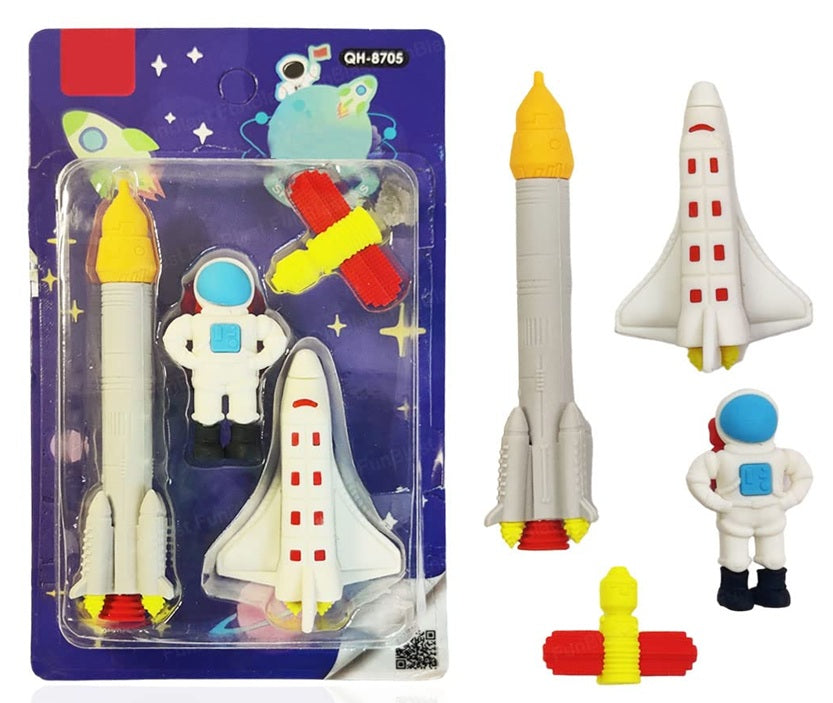 Erasers for Kids, Space Rocket Theme Eraser Set for Kids, Eraser Set for Boys, Stationary Kit for Kid, Kawaii Erasers for Girls/Boys – (Multicolour)