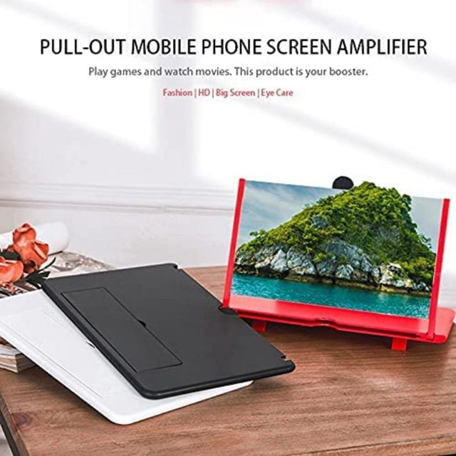 Mobile Screen Magnifier 8 inch 3D HD Screen Magnifier & Phone Holder – Screen Expander and Amplifier for All Smartphones with Eye Protection.(Multicolor).