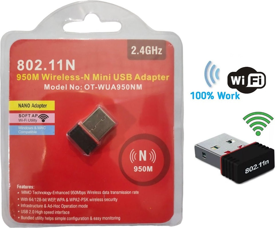 950M Wireless -N Mini USB WiFi Adapter, 802.11n Wireless Network Dongle, Nano Size