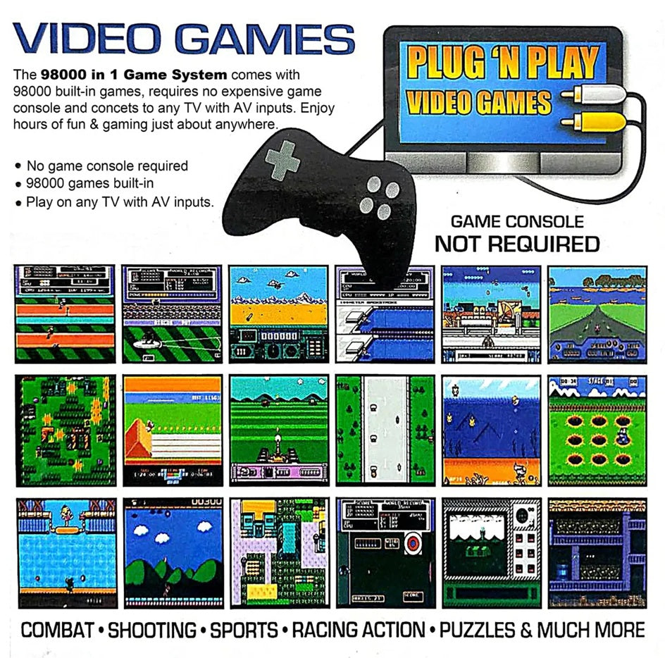 Video Games - 98000 Games in 1 Remote tv Game - just Plug in tv and Play