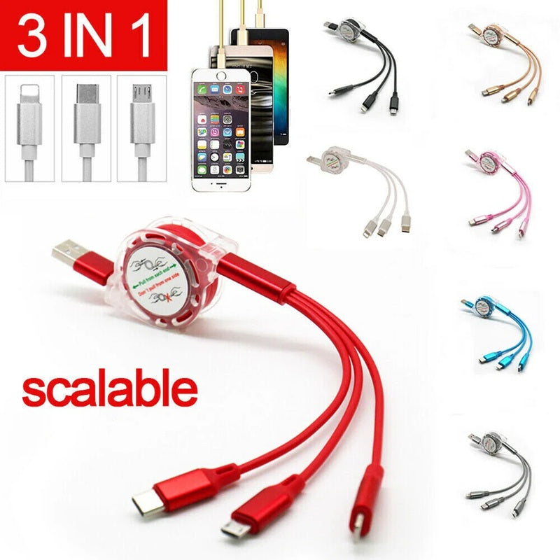 3in1 Retractable TPE Cable