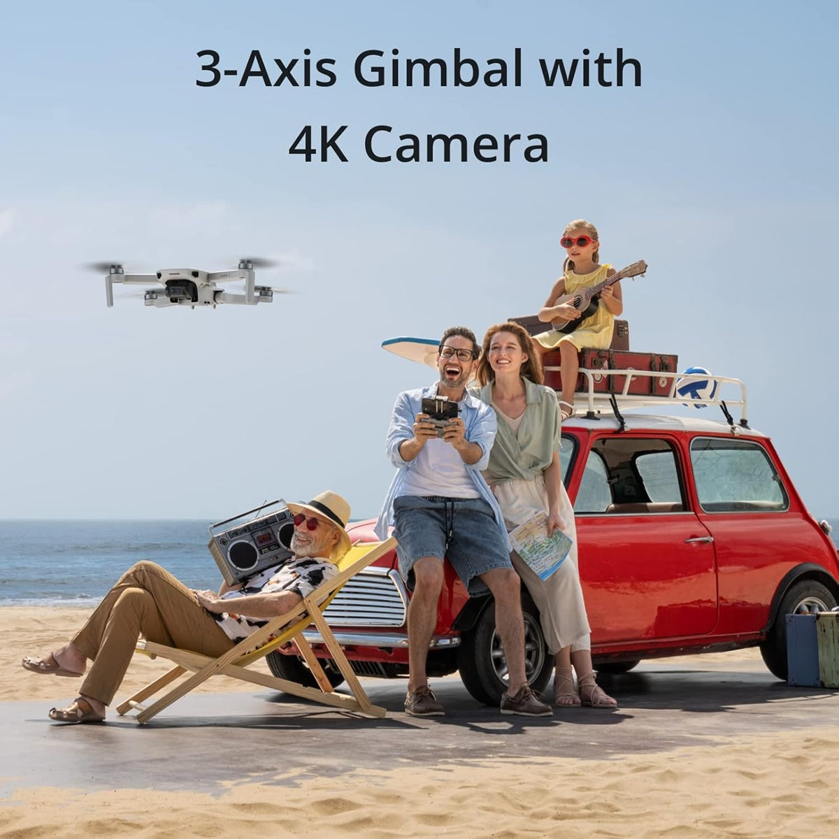 Mini 2 Fly More Combo Ultralight Foldable Drone, 3-Axis Gimbal With 4K Camera, 12Mp Photos, 31 Mins Flight Time, Ocusync 2.0 10Km HD Video Transmission, Gray