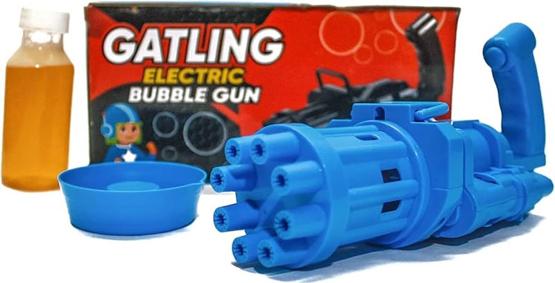 Bubble Gatling Gun Toy for Kids, Electric Bubble Launcher Machine Toy Gun for 3+ Year Old Boys, Girls, Indoor and Outdoor Toys for Toddlers