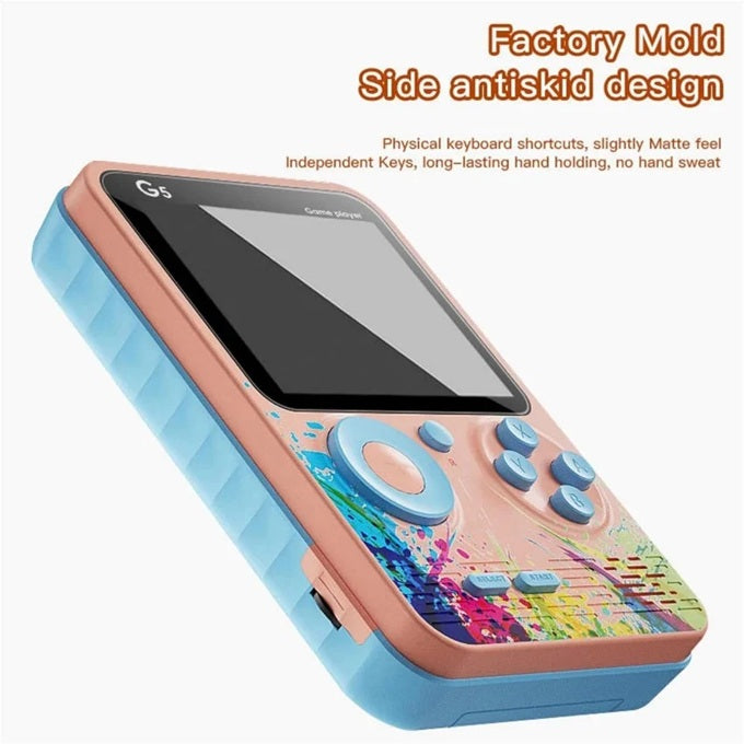 G5 5000 in 1 Retro Game Box Only for 1 Player, Handheld Classical Game PAD Can Play On TV, 500 Games Like Contra, Tank, Bomber Man Etc. (A Like Star Product) (Blue Grey)