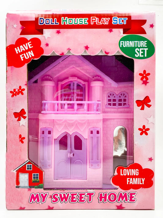 Doll House Set for Girls and Boys, Easy to Carry, Little Doll House Play Sets with Furniture.