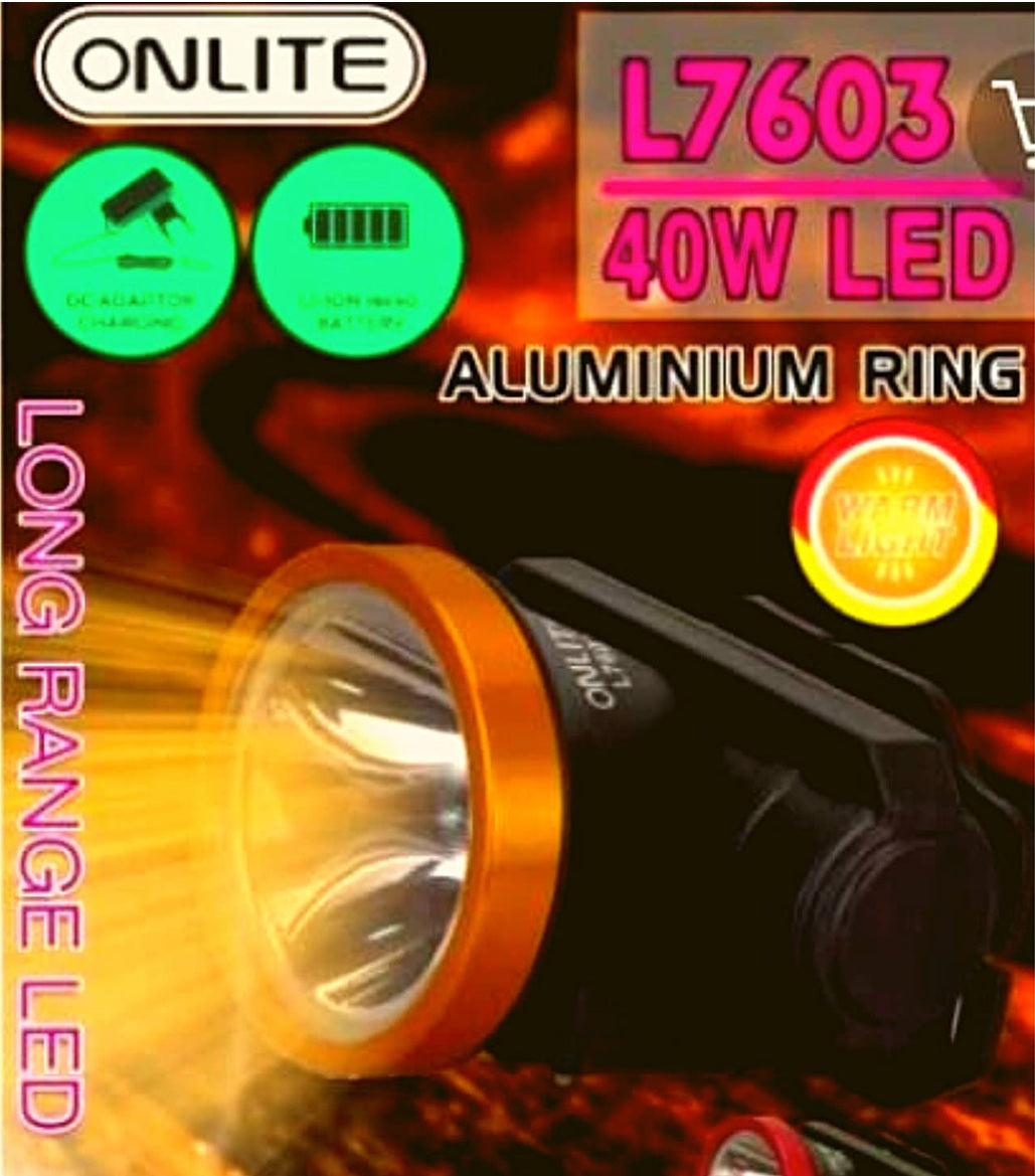 1587 40 Watt LED Rechargeable Dual Mode Head Torch