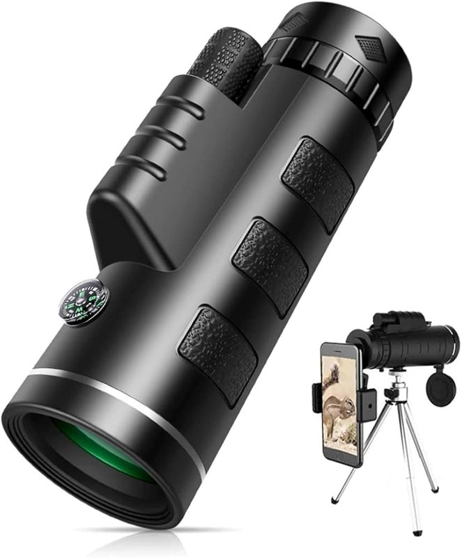40X60HD Zoom Magnification Telescope + Mobile Phone Mount + Tripod for Adults and Children. High Power, Bi-Focal, FMC Coating and BAK4 Prism Optical Lens Gadget. Moon, Bird Watching/ Wildlife Hunting/ Stargazing/ Outdoor Camping Hiking/ Live Concert.