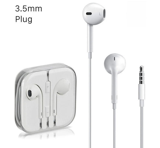3.5mm Stereo Wired in Ear Earphones with Mic for Calling, Volume Control, Multifunction Button, Lightweight Design(White)