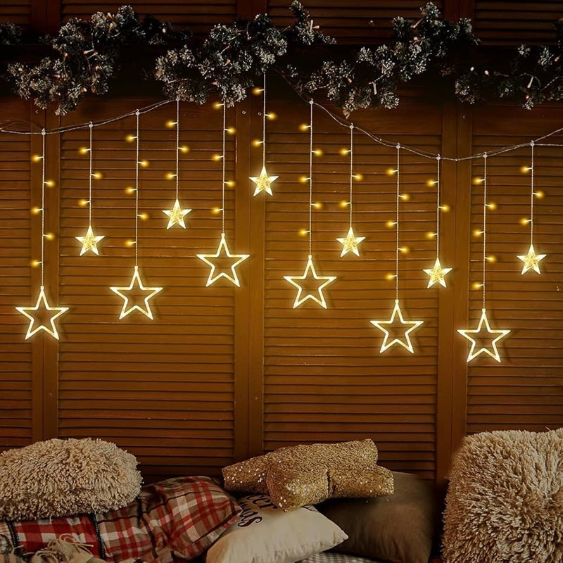 Artificial Star LED String Lights – 200 LEDs Curtain Light, 8 Lighting Modes with Adjustable Brightness, 10x3 Feet Decorative