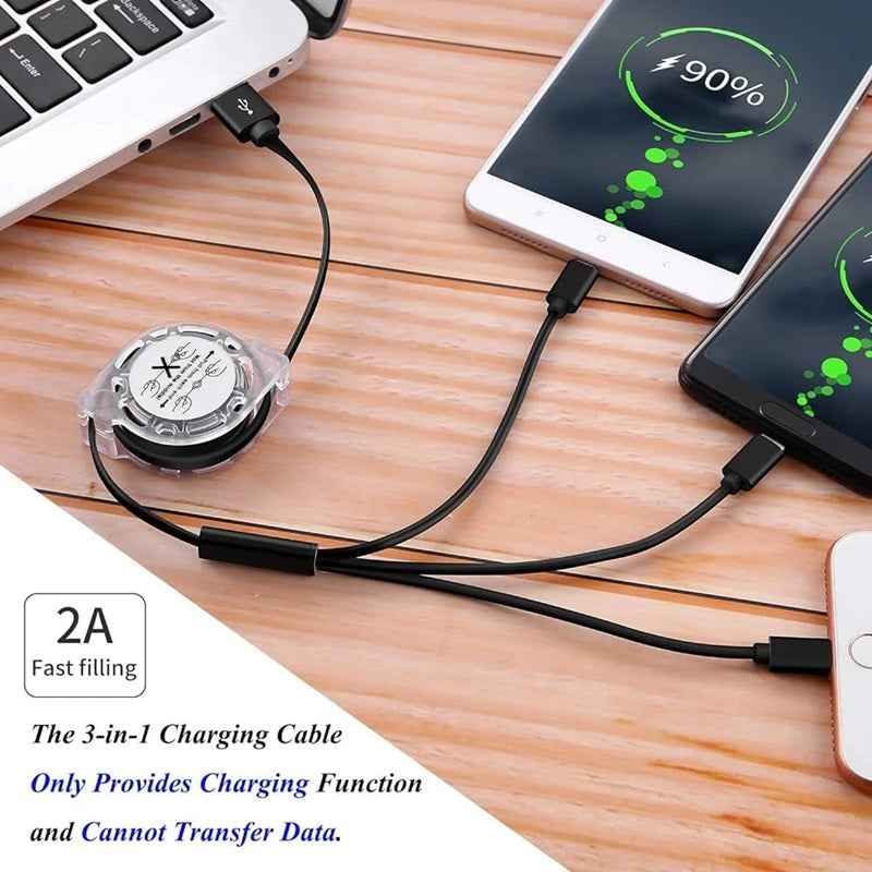 3in1 Retractable TPE Cable